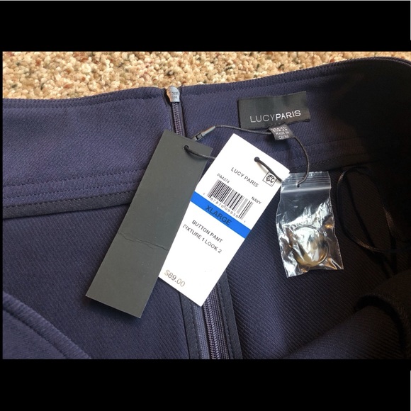 NWT Lucy Paris Diane Button Wide Leg Pants - Picture 9 of 9